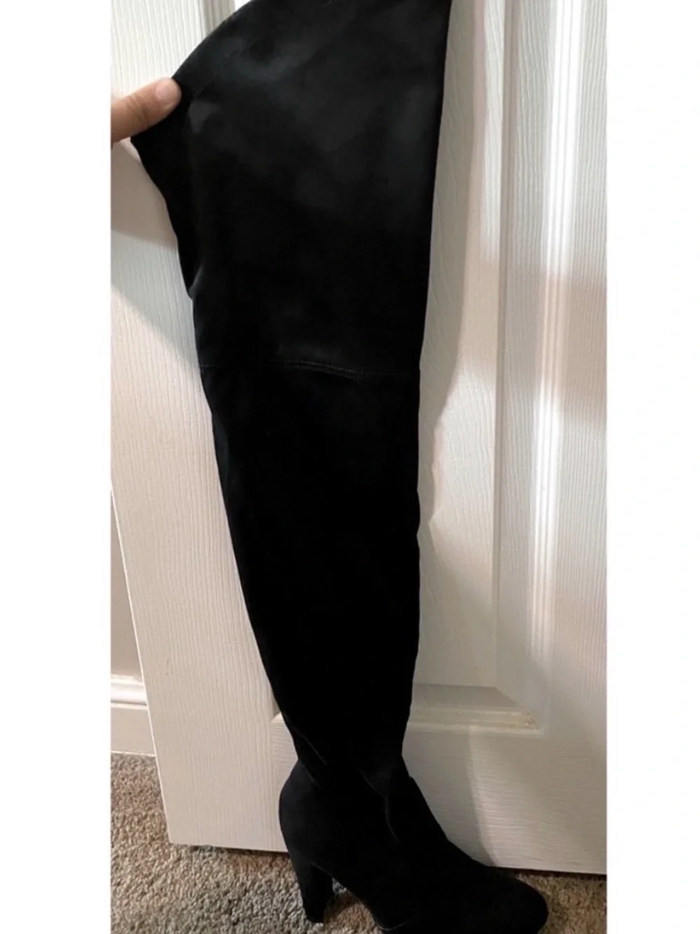 Wild Diva Black Over-the-Knee Suede Heeled Boots - Women, Size 7 (NWOT)